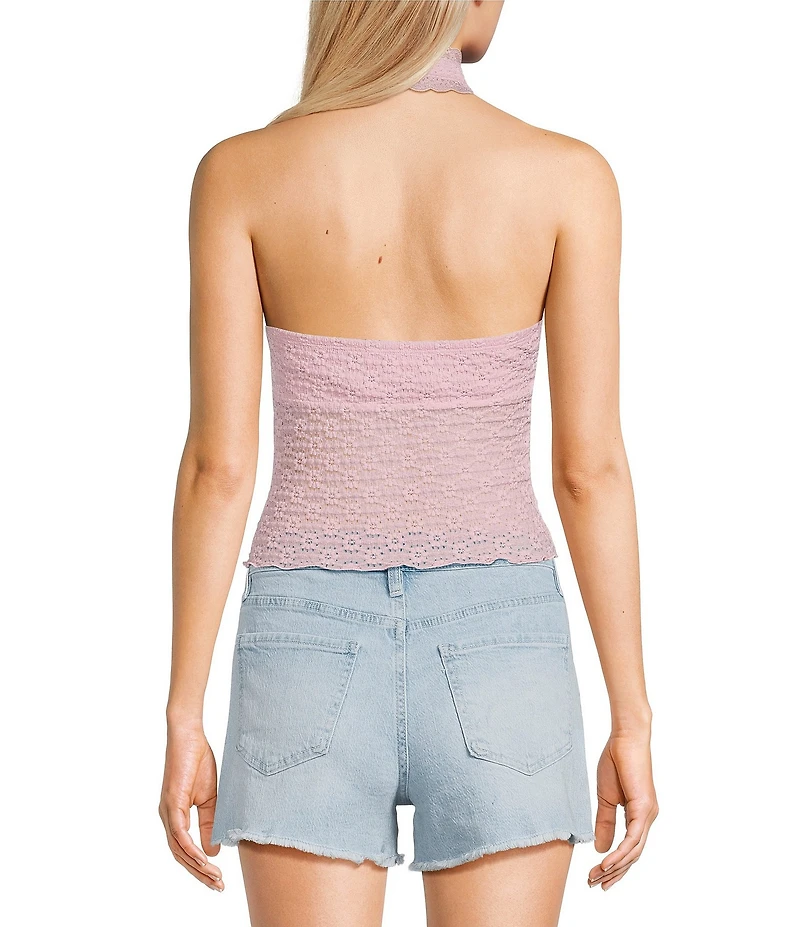 Moa Moa Halter V-Neck Bow Front Top