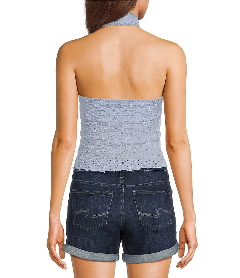 Moa Moa Halter V-Neck Bow Front Top