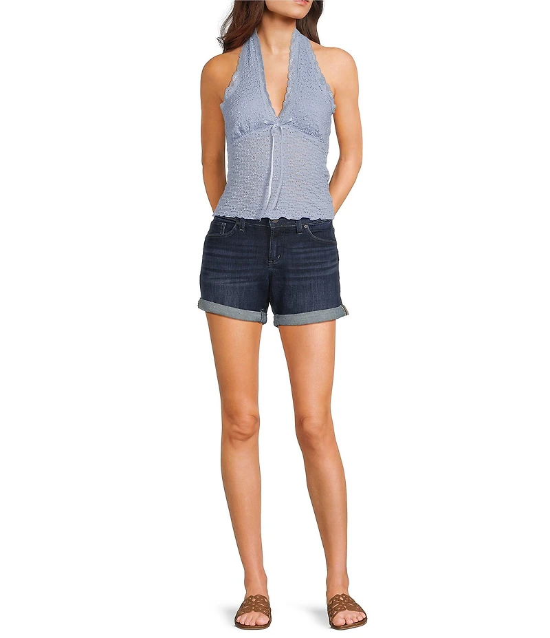 Moa Moa Halter V-Neck Bow Front Top