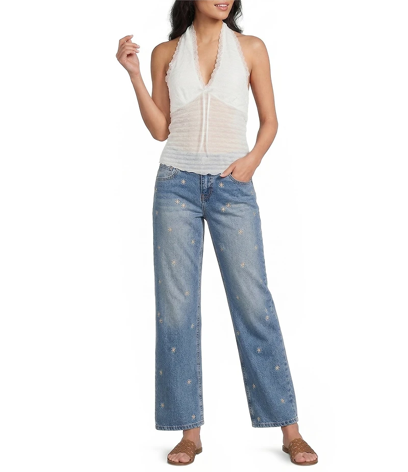 Moa Moa Halter V-Neck Bow Front Top