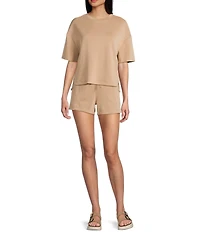 Moa Moa High Rise Drawstring Pull-On Coordinating Shorts