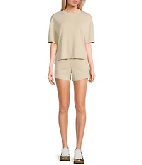 Moa Moa High Rise Drawstring Pull-On Coordinating Shorts