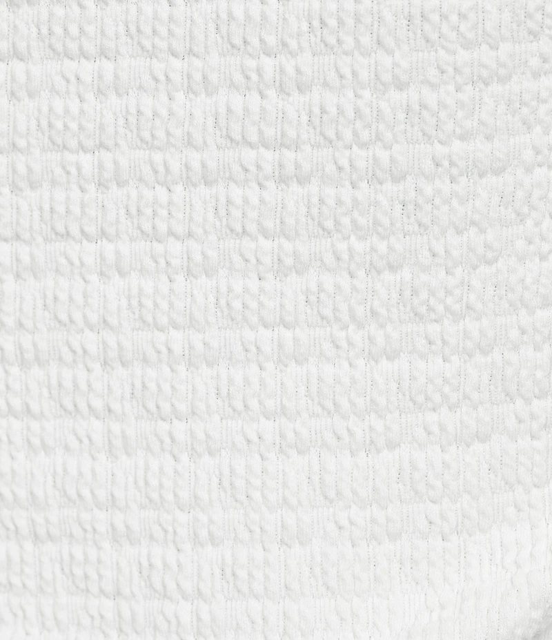 Moa Moa Knit Round Neck Short Ruffle Sleeve Top