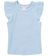 Moa Moa Little Girls Flutter Sleeve Top