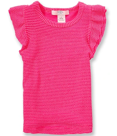 Moa Moa Little Girls Flutter Sleeve Top