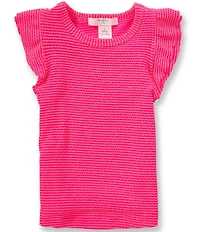Moa Moa Little Girls Flutter Sleeve Top