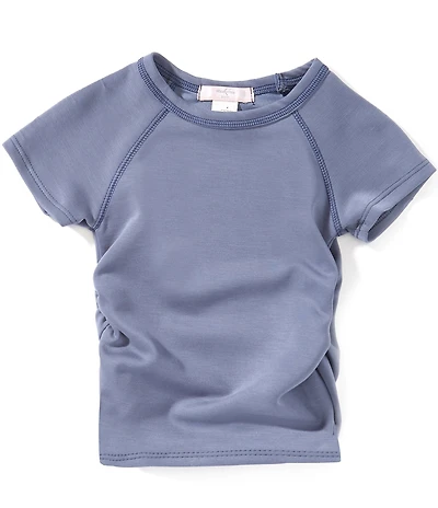 Moa Moa Little Girls Short Sleeves Crewneck Side Cinch Tee