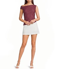 Moa Moa Mesh Polka Dot Asymmetrical Top
