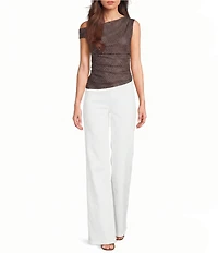 Moa Moa Mesh Polka Dot Asymmetrical Top