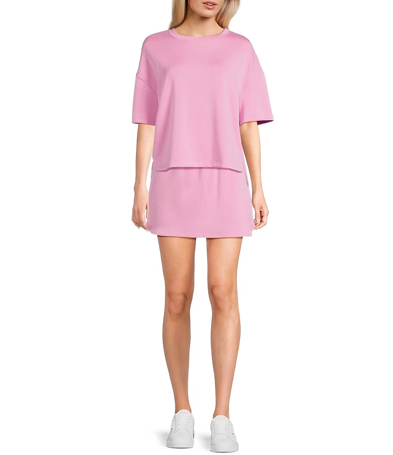Moa Moa Mid Rise Drawstring Coordinating Mini Skort