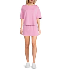 Moa Moa Mid Rise Drawstring Coordinating Mini Skort