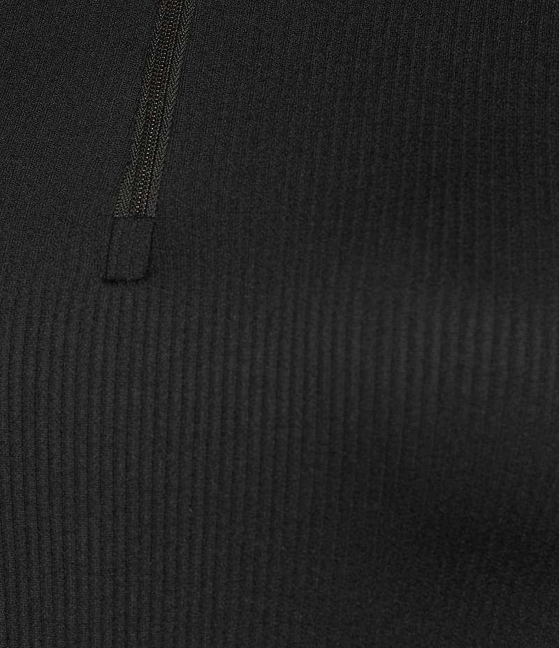 Moa Moa Mock Neck Long Sleeve Quarter Zip Top