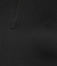 Moa Moa Mock Neck Long Sleeve Quarter Zip Top