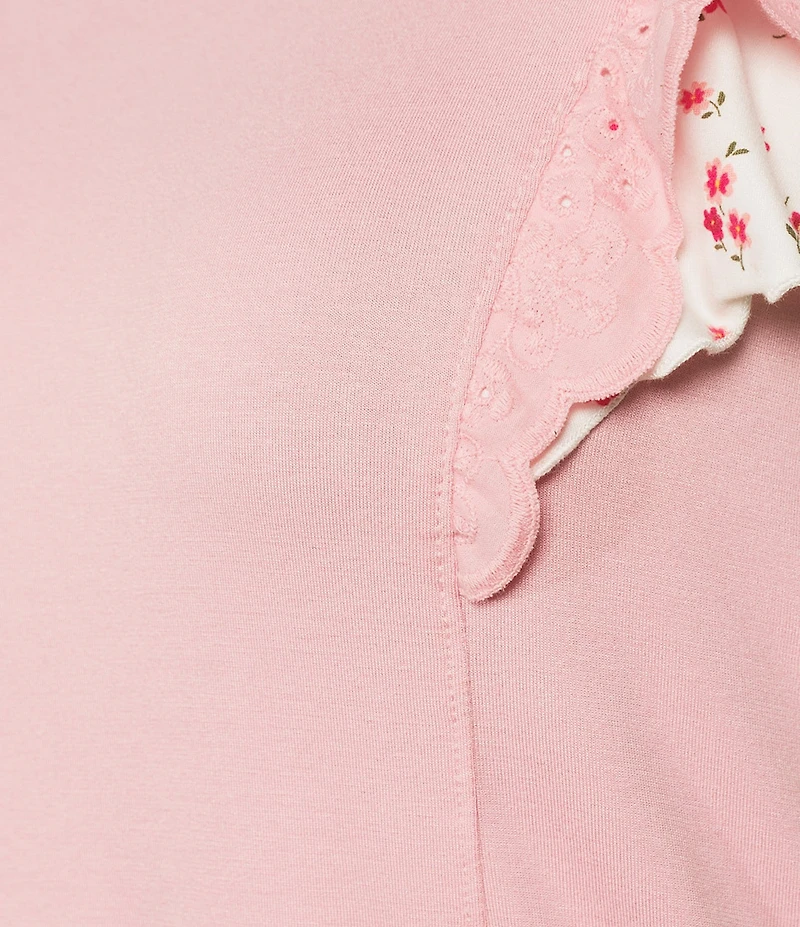 Moa Moa Plus Size Flutter Sleeve Solid Top