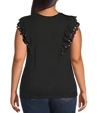 Moa Moa Plus Size Flutter Sleeve Top
