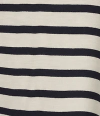 Moa Moa Plus Size Striped Short Sleeve Top