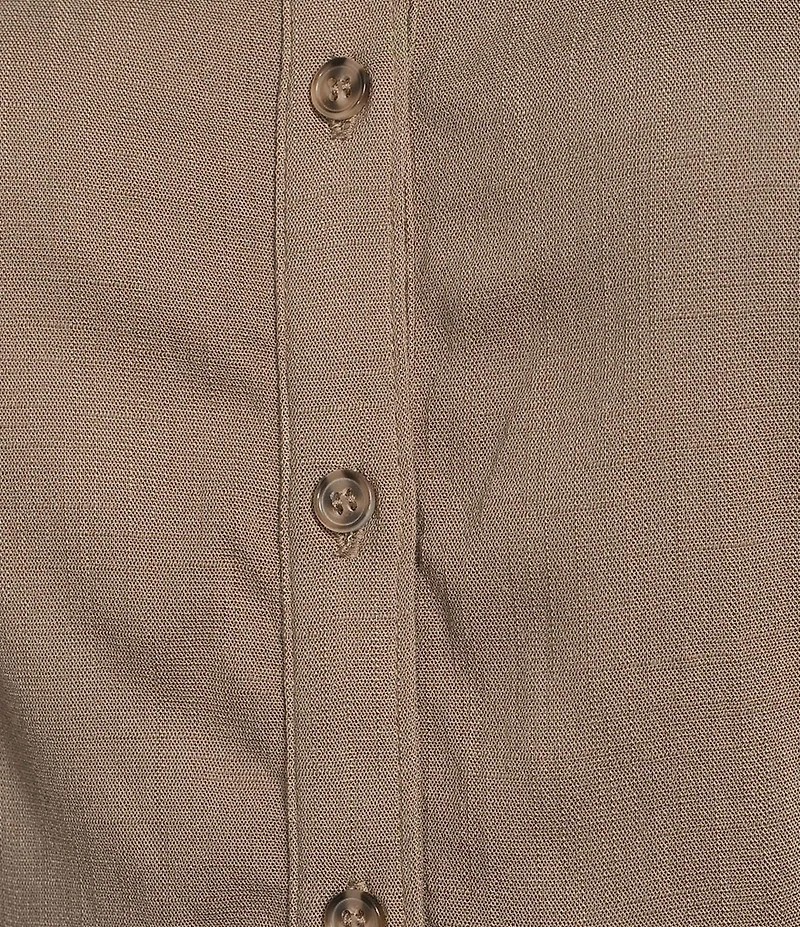 Moa Moa Point Collar Short Sleeve Button Front Cinched Top