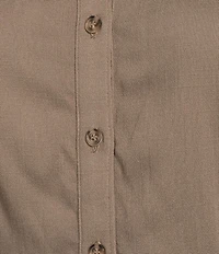 Moa Moa Point Collar Short Sleeve Button Front Cinched Top