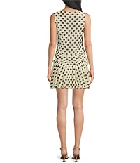Moa Moa Polka Dot Mesh Side Tie Dress