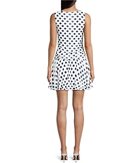 Moa Moa Polka Dot Mesh Side Tie Dress
