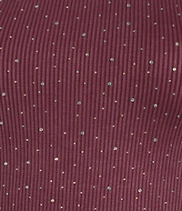 Moa Moa Ribbed Crew Sleeveless Rhinestone Crop Top