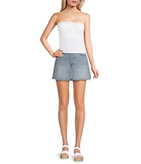 Moa Moa Ribbed Seamless Cropped Tube Top