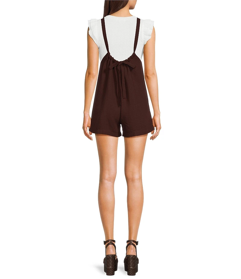 Moa Moa Scoop Neck Tie Back Romper