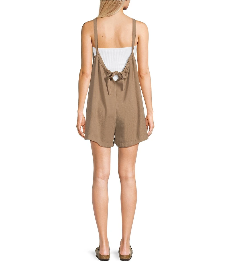 Moa Moa Scoop Neck Tie Back Romper