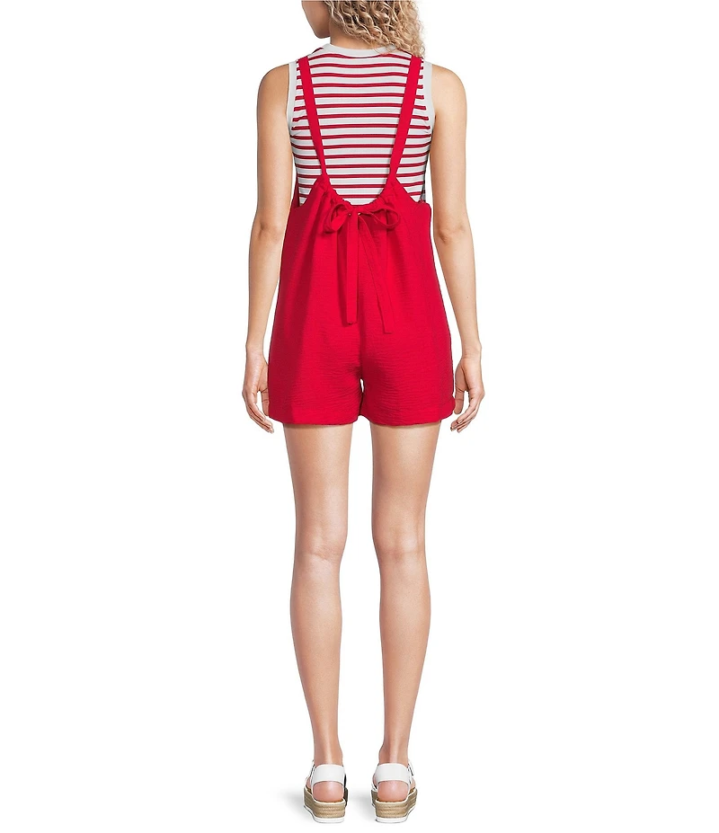 Moa Moa Scoop Neck Tie Back Romper