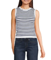 Moa Moa Seamless Striped Cropped Tank Top