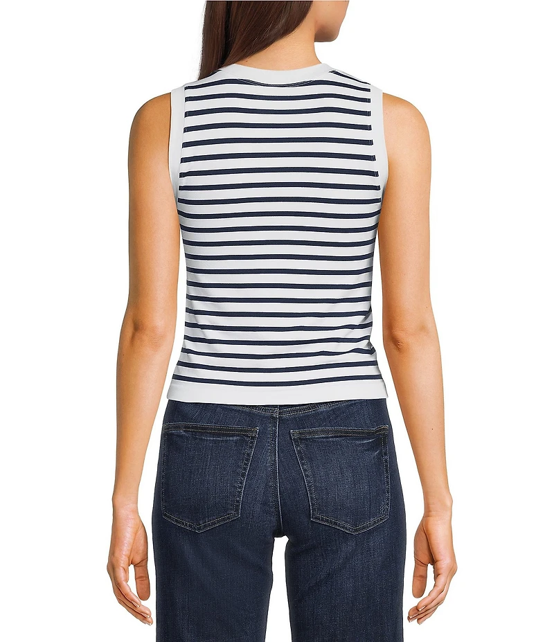 Moa Moa Seamless Striped Cropped Tank Top