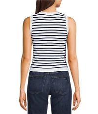 Moa Moa Seamless Striped Cropped Tank Top