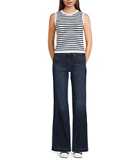 Moa Moa Seamless Striped Cropped Tank Top