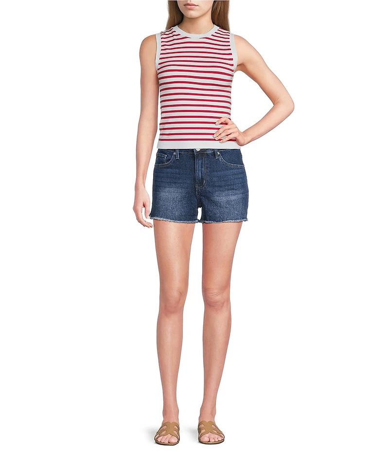 Moa Moa Seamless Striped Cropped Tank Top
