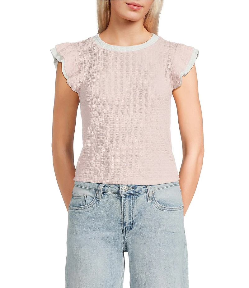 Moa Moa Short Flutter Sleeve Top