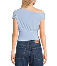 Moa Moa Short Sleeve Asymmetrical Neck Top
