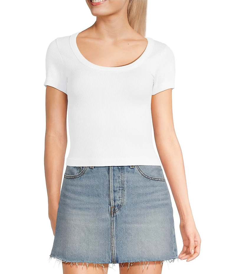 Moa Moa Short Sleeve Scoop Neck Top