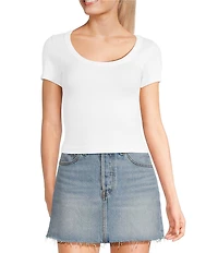 Moa Moa Short Sleeve Scoop Neck Top