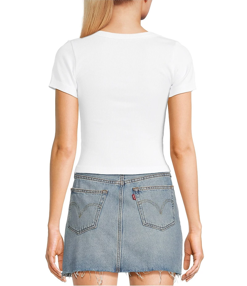 Moa Moa Short Sleeve Scoop Neck Top