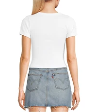 Moa Moa Short Sleeve Scoop Neck Top