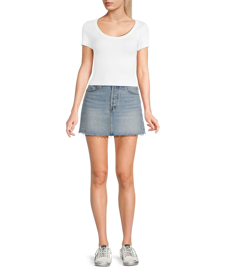 Moa Moa Short Sleeve Scoop Neck Top