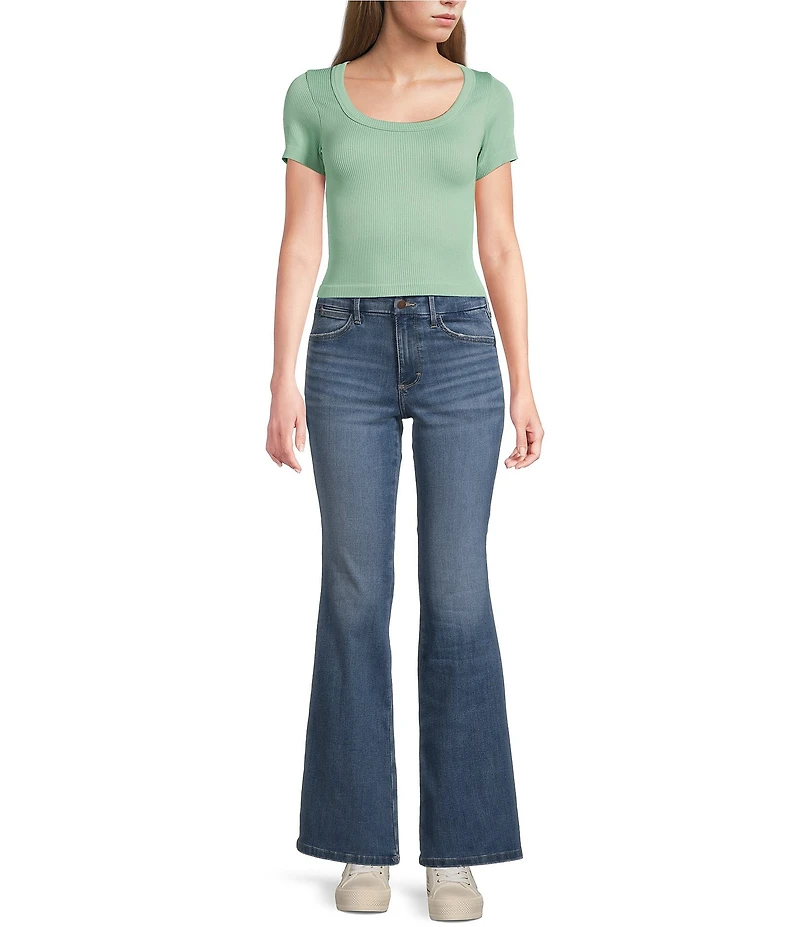 Moa Moa Short Sleeve Scoop Neck Top