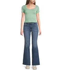 Moa Moa Short Sleeve Scoop Neck Top