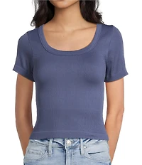 Moa Moa Short Sleeve Scoop Neck Top