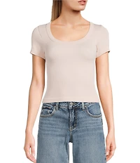 Moa Moa Short Sleeve Scoop Neck Top