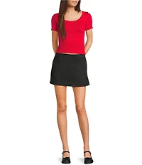 Moa Moa Short Sleeve Scoop Neck Top