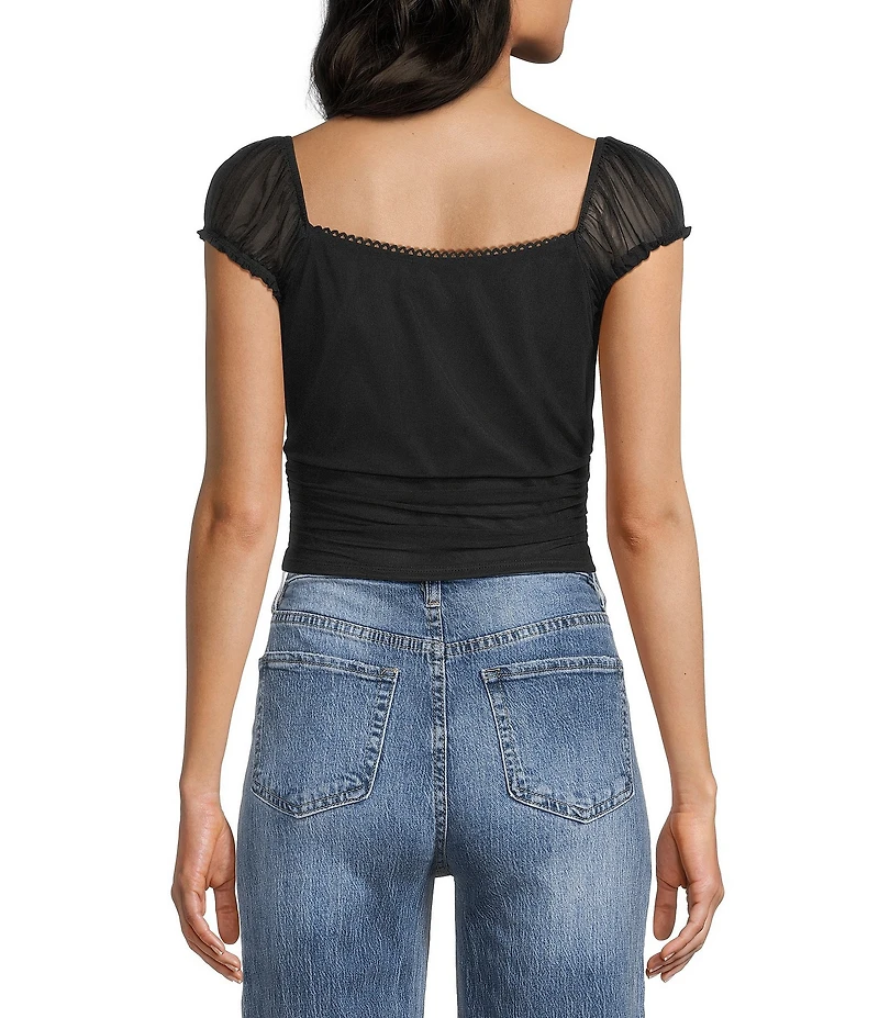 Moa Moa Short Sleeve Square Neck Top