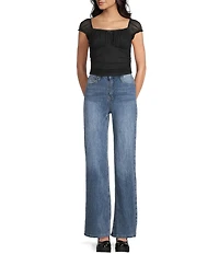 Moa Moa Short Sleeve Square Neck Top