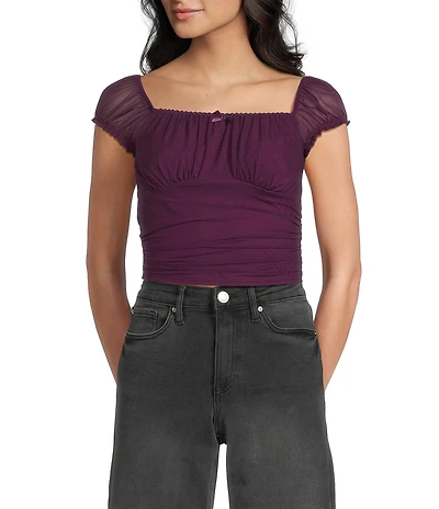 Moa Moa Short Sleeve Square Neck Top