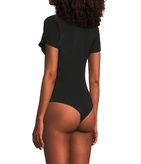 Moa Moa Short Sleeve V-Neck Ruched Bodysuit